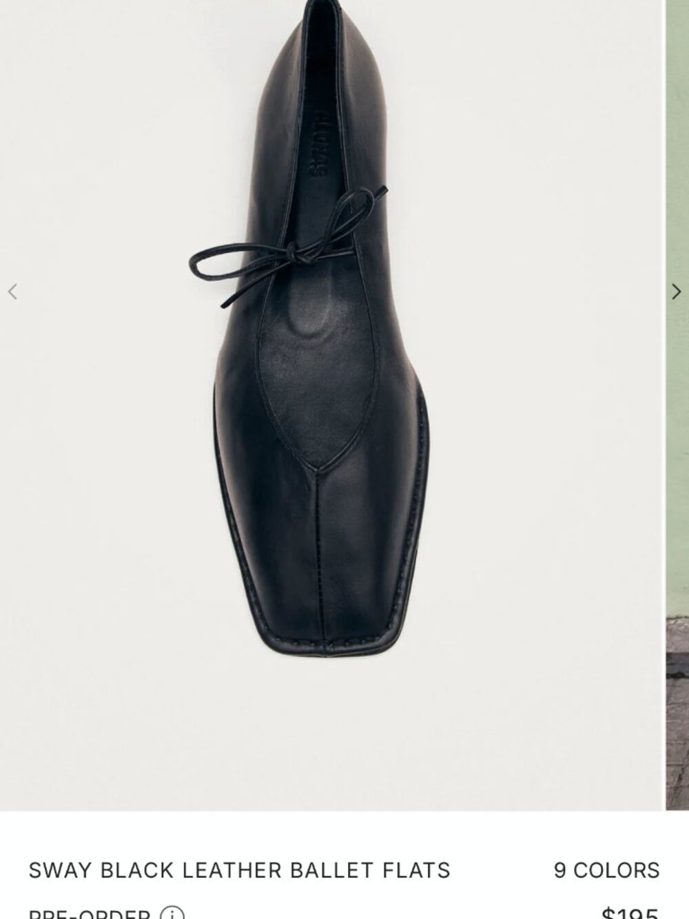 Alohas Sway Black Leather Ballet Flats - Picture 3 of 3